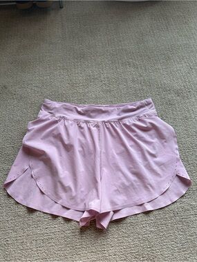 Lululemon Light Pink Fast and Free High-Rise Classic-Fit Split Shorts 3” Size 10